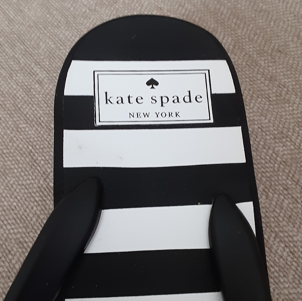 Kate Spade Black and White Striped Women's Sandals - Picture 6 of 11